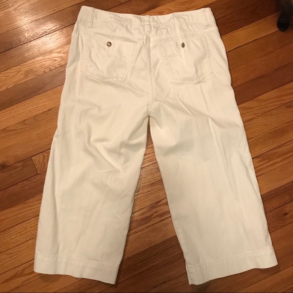 White Cotton Chaps Wide Leg Capris - Picture 7 of 7